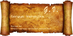 Gergye Veronika névjegykártya
